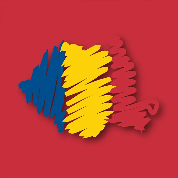 Flag map Romania — Stock Vector