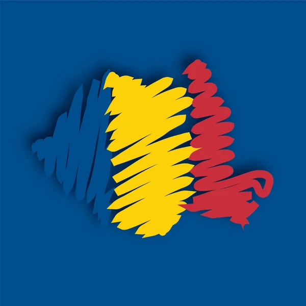 Vlajka mapa Rumunska — Stockový vektor