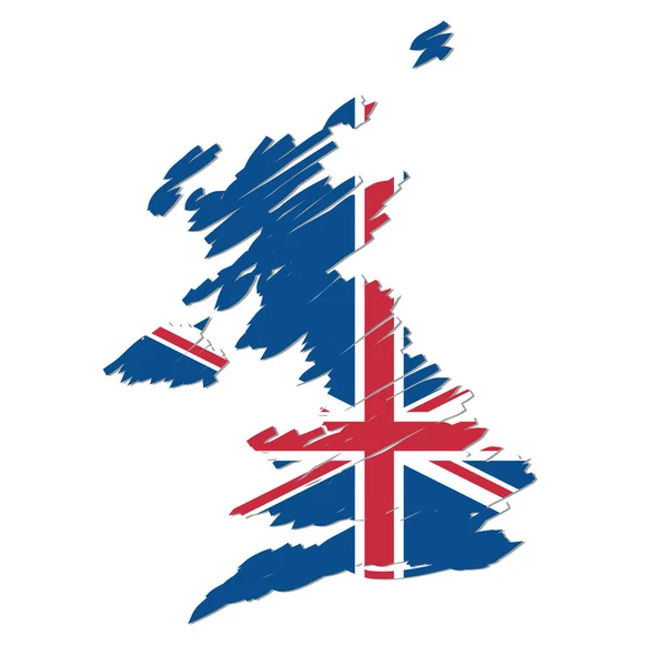 Mapa Bandeira do Reino Unido — Vetor de Stock