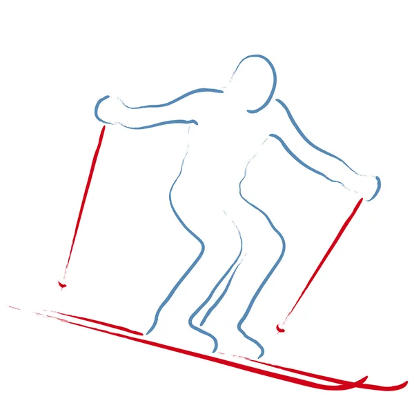 Stilisierter Skifahrer — Stockvektor