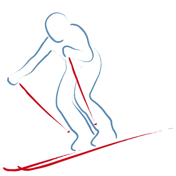 様式化されたスキーヤー — ストックベクタ