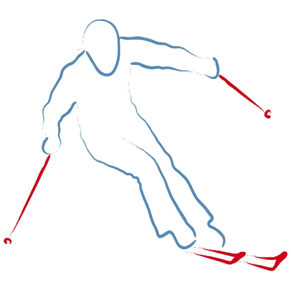 程式化的滑雪者 — 图库矢量图片