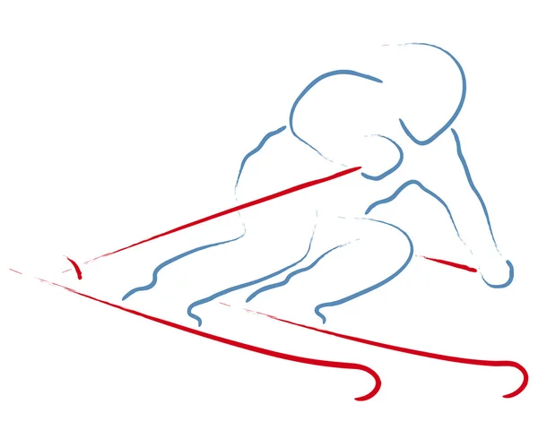 Skieur stylisé — Image vectorielle