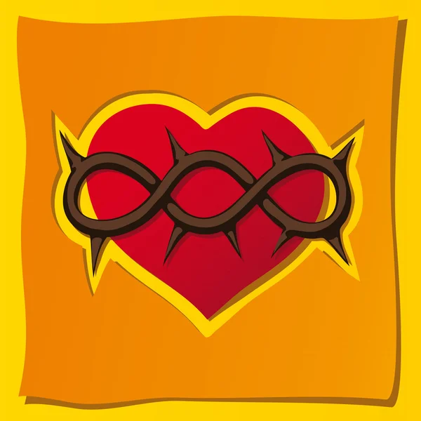 Corazón, símbolo cristiano — Vector de stock