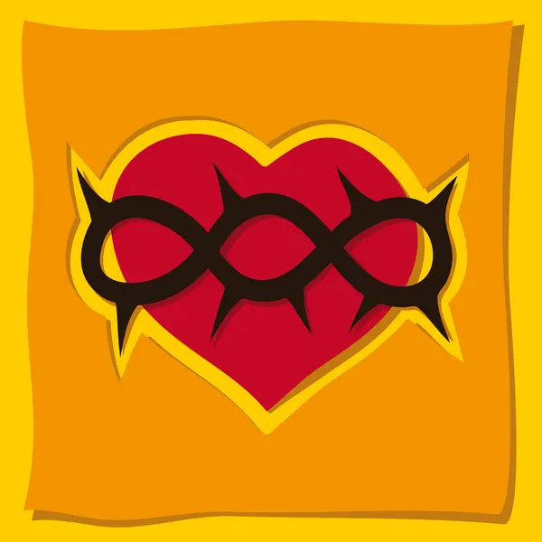 Le cœur, symbole chrétien — Image vectorielle
