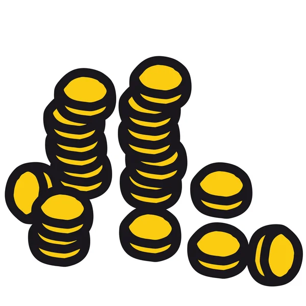 成堆的硬币 — 图库矢量图片