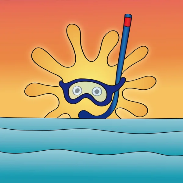 Море и солнце — стоковый вектор