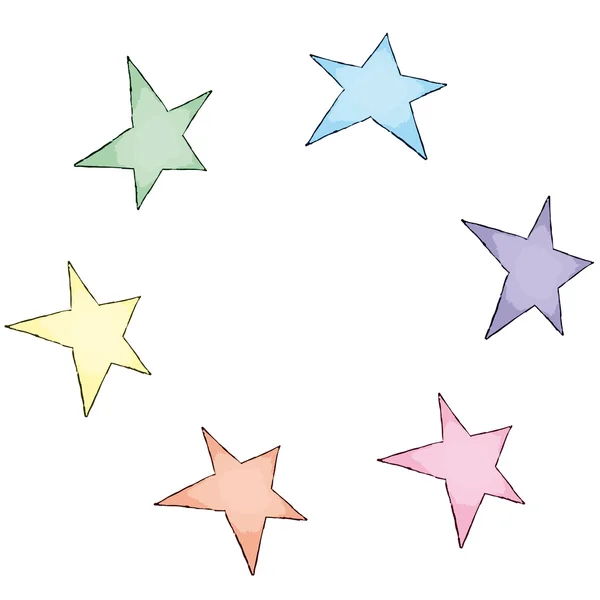 Farbige Sterne — Stockvektor