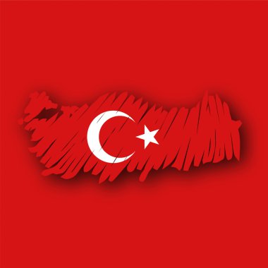 Map flag Turkey clipart