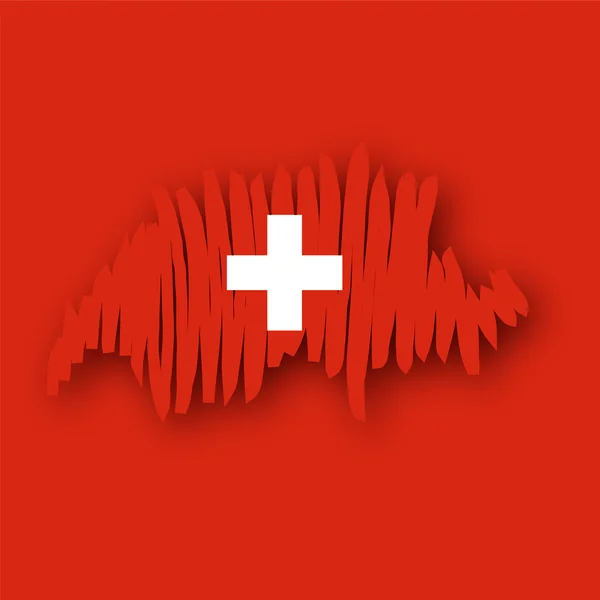 Karta flagga Schweiz — Stock vektor