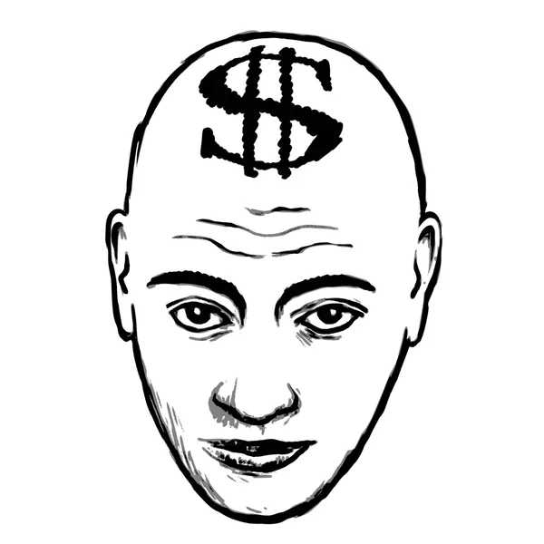 脸和美元 — 图库矢量图片