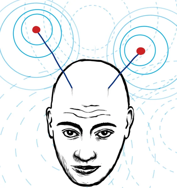 Visage avec antennes — Image vectorielle