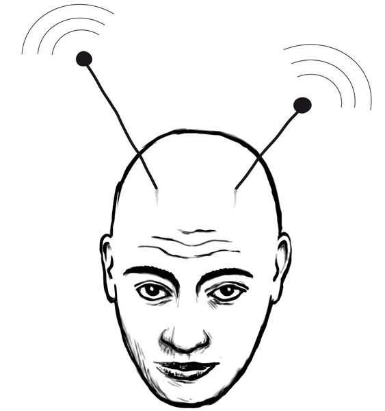 Face with antennae — Stock Vector