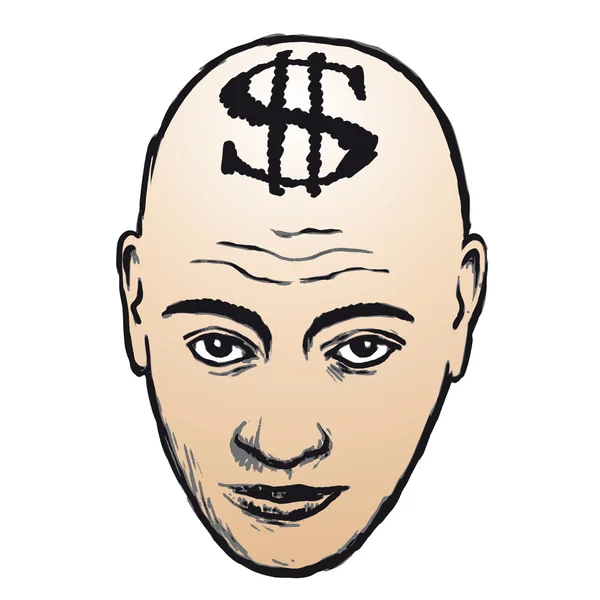脸和美元 — 图库矢量图片