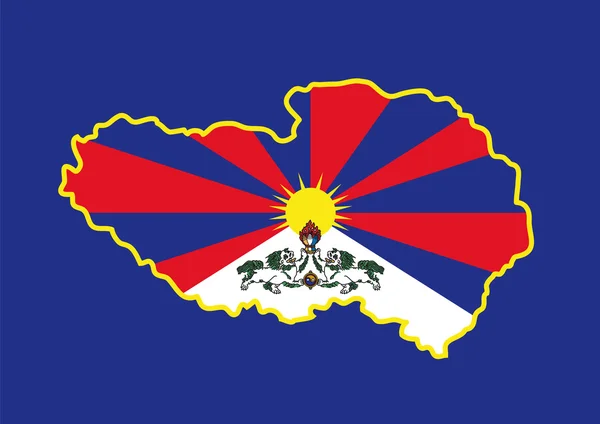 Tibet Térkép — Stock Vector
