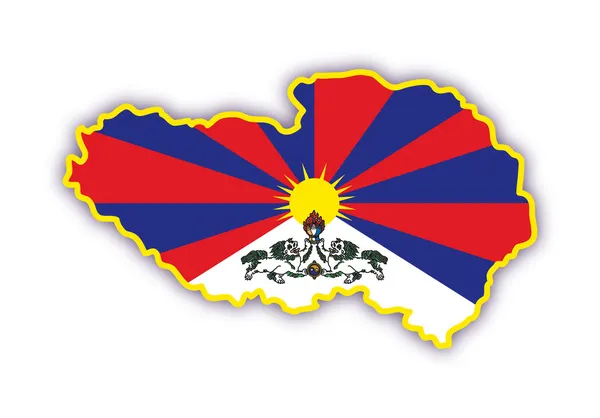 Mapa del Tíbet — Vector de stock