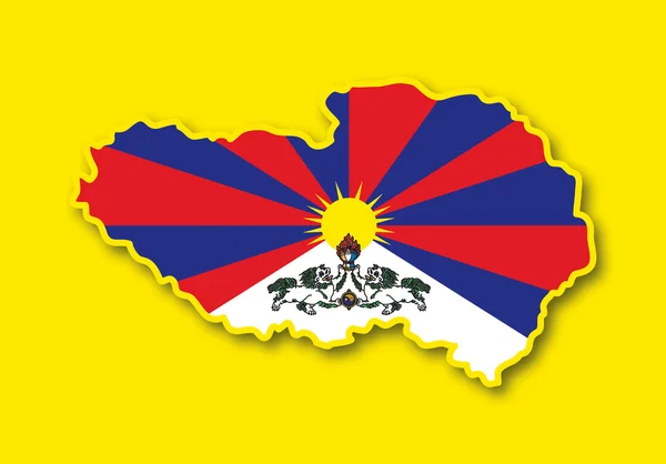 Mapa tibet — Vetor de Stock