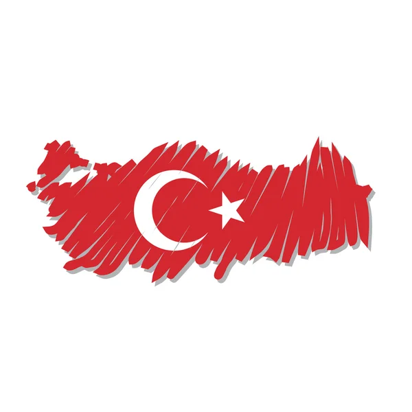 Karta flag Turkiet — Stock vektor