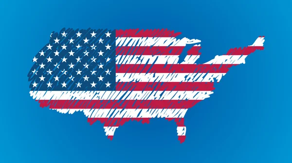 Mapa państw bandery Zjednoczone — Wektor stockowy