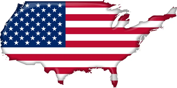 Bendera peta Amerika Serikat - Stok Vektor