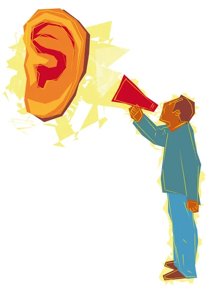 Man with the megaphone — Stock Vector