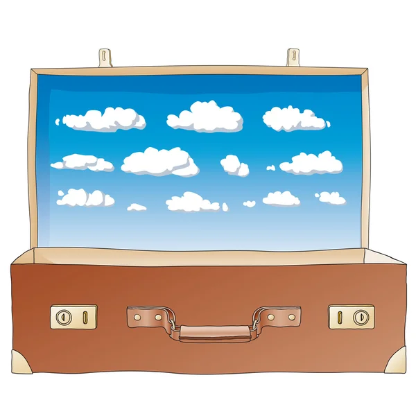 Open suitcase — Stock Vector