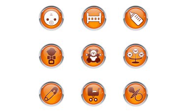 A set of round children's icons. clipart