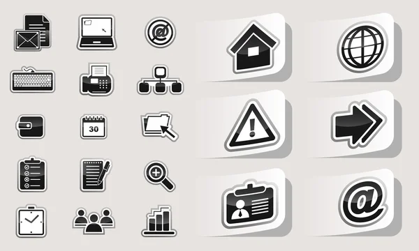 Set van zakelijke pictogrammen stickers. — Stockvector