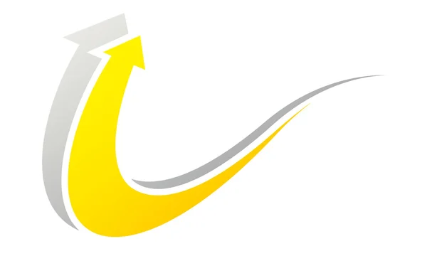 Flèche jaune . — Image vectorielle