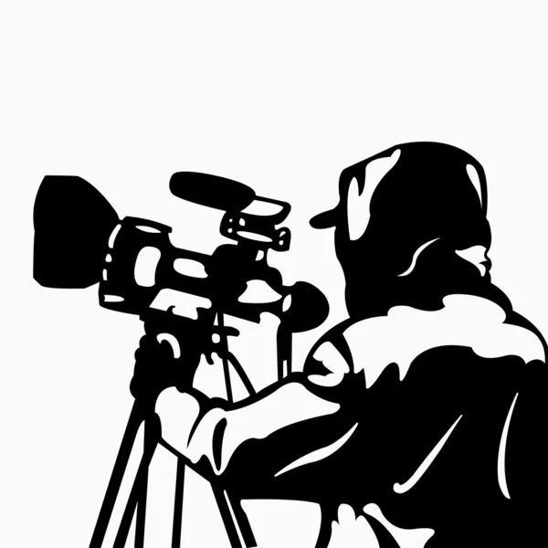 TV cameraman. — Stock Vector