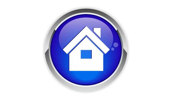 Modrá ikona domu. — Stockový vektor