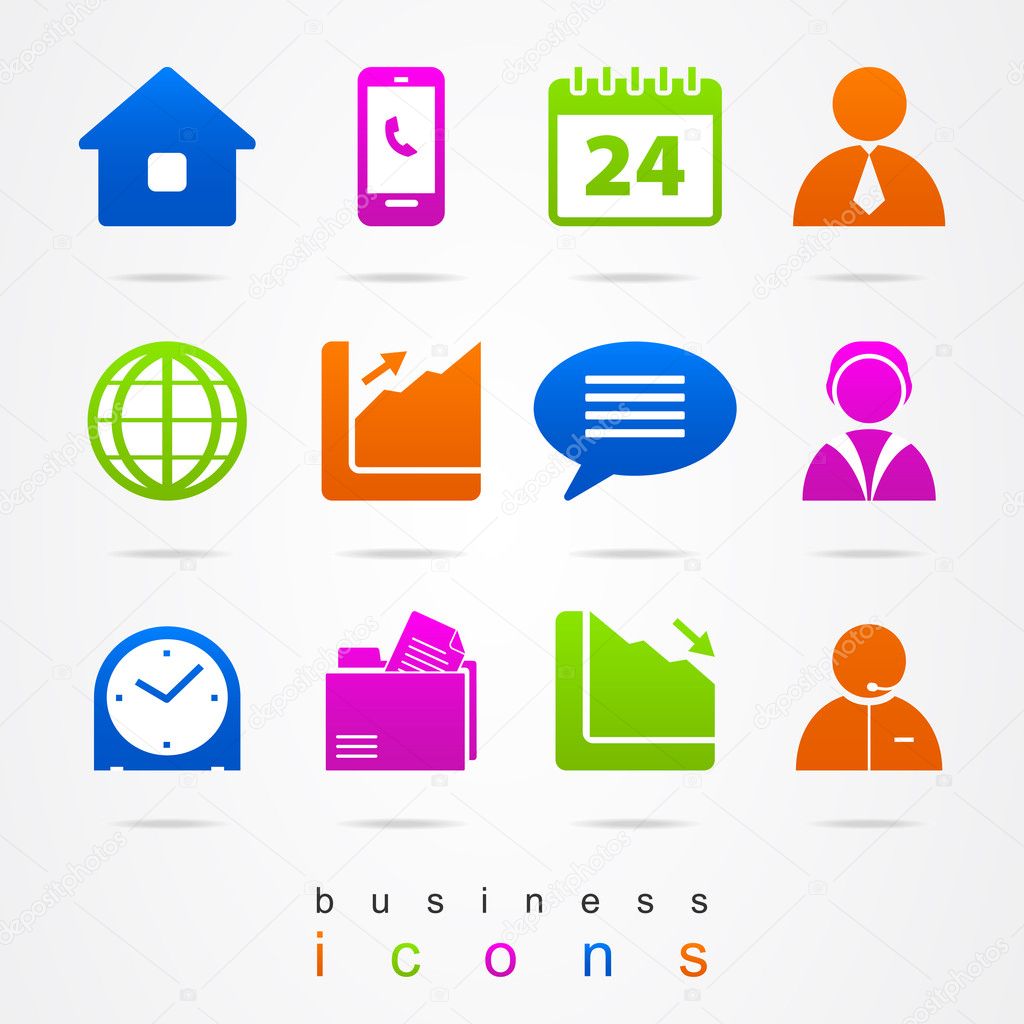 Business Icons Vector buttons.