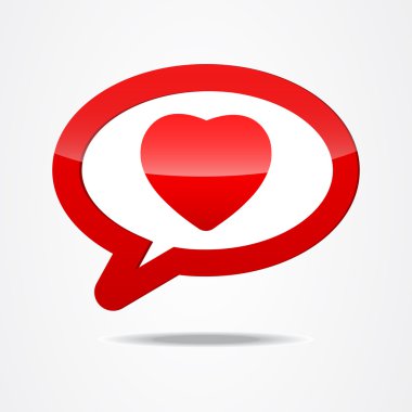 Red heart shape button clipart