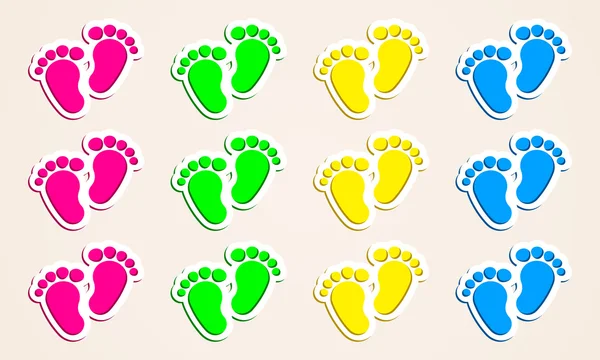 Fußabdrücke von Babys. — Stockvektor