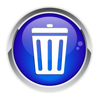 Button garbage can icon. clipart