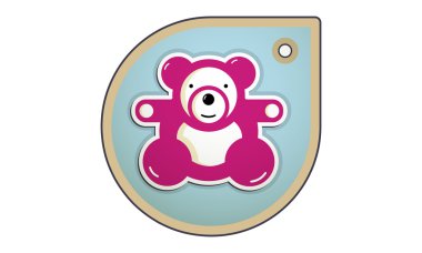 Teddy bear label clipart