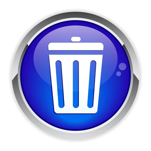 Button garbage can icon. — Stock Vector