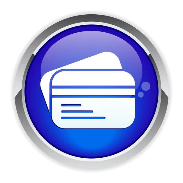 Ícone de cartão bancário de internet de botão . — Vetor de Stock