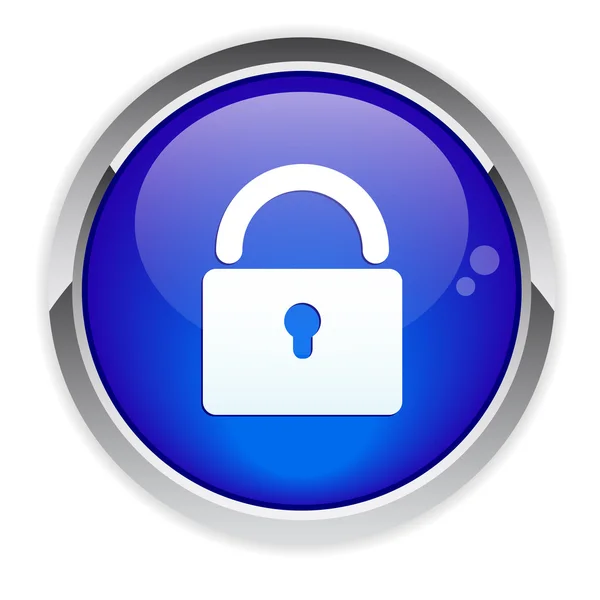 Botón icono de seguridad en línea . — Vector de stock
