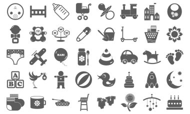 Collection of useful icons of children's clipart