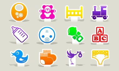 Color icons baby. clipart