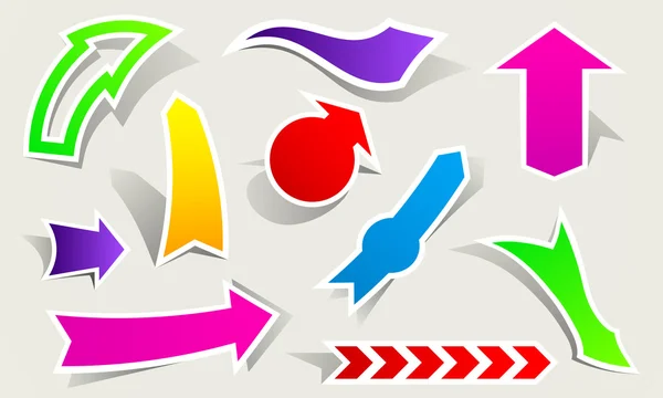 Pointeurs de flèches colorées . — Image vectorielle
