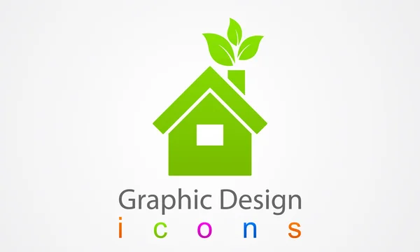 Ekologi hus grafisk design. — Stock vektor