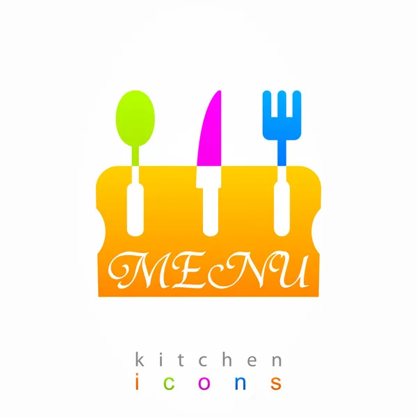 Kuchyně menu ikony logo — Stockový vektor