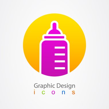 Graphic design logo baby bottle. clipart