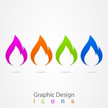 Graphic design logo flames. clipart