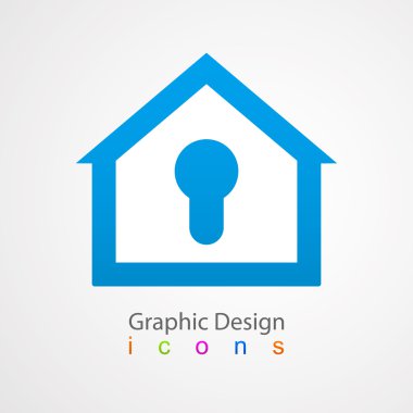 Graphic design logo lock house. clipart