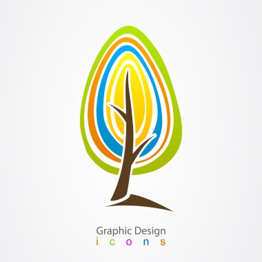 Graphic design logo tree. clipart