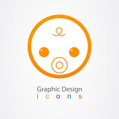 Graphic design small baby logo. clipart