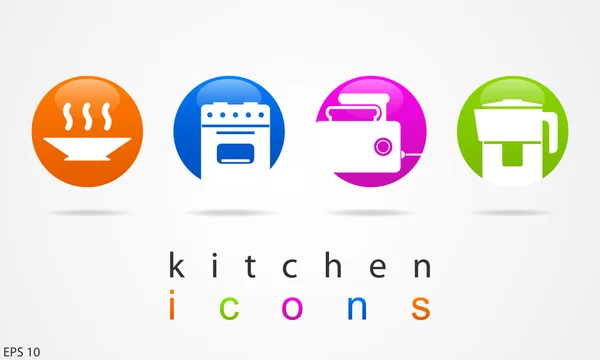 Icono de botón de utensilios de cocina de vidrio — Vector de stock